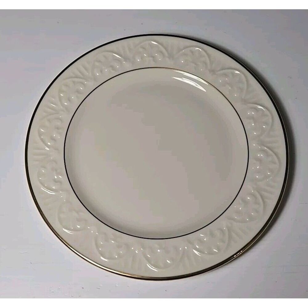 Lenox Matelasse Butter Bread Dessert Plate Ivory with‎ Gold Trim 6.25" NWT